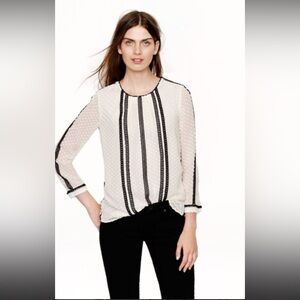 J. Crew Lace-Trim Swiss dot Top